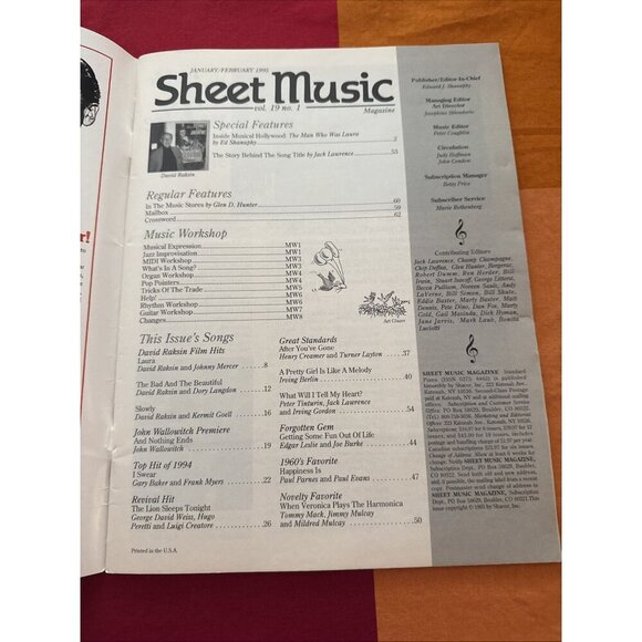 Sheet Music Magazine January/February 1995 - Picture 3 of 3